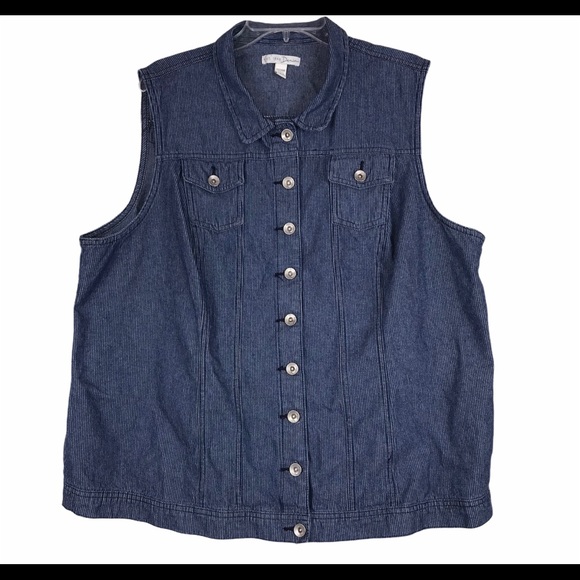 Est. 1948 Denim button down denim vest plus 22/24 - Picture 2 of 9